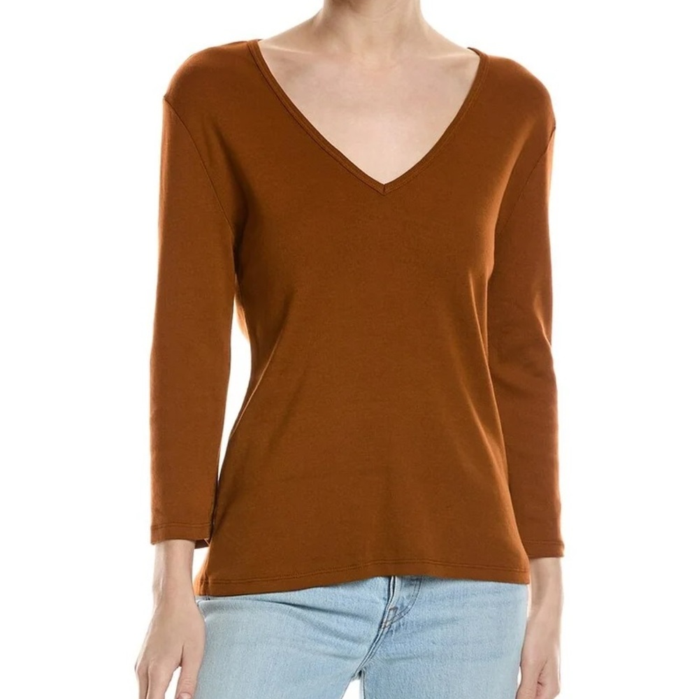 Michael Stars Rust V-Neck Tee